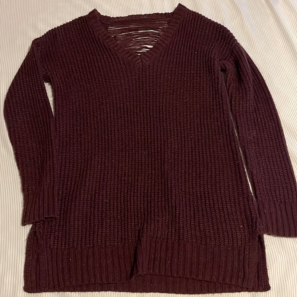 Back Detail Sweater Maroon / Burgundy